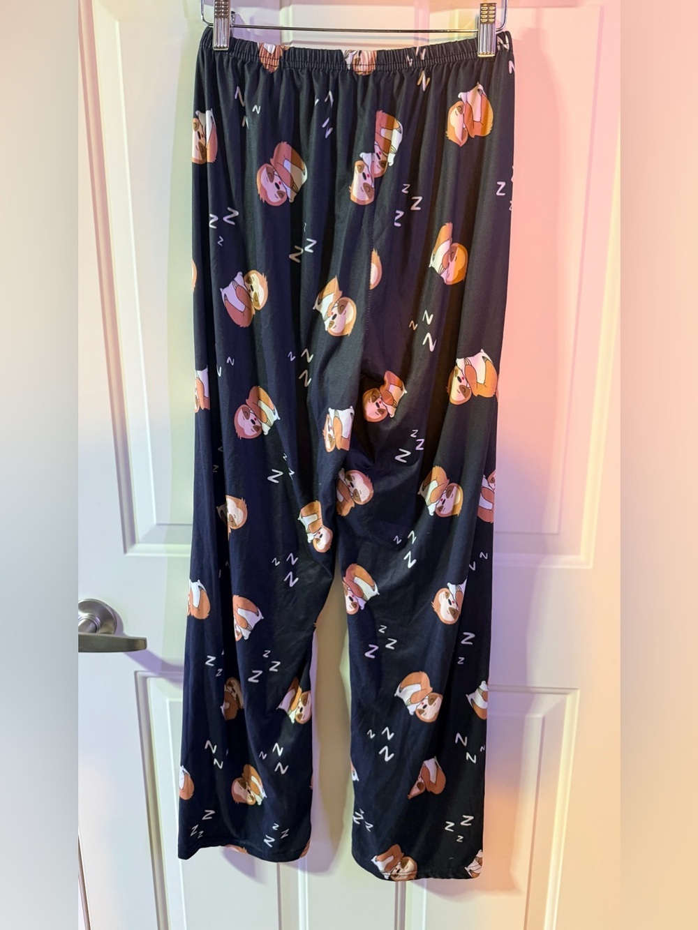 black pj pants with cartoon sloth print-small - Picture 2 of 4